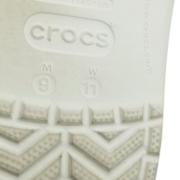 White Crocs Classic Clogs Rainbow Pyramid Studs Along Soles Unisex Size W11/M9 - Picture 4 of 15